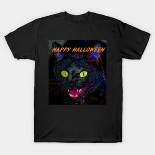 Custom Halloween card Black Cat T-Shirt